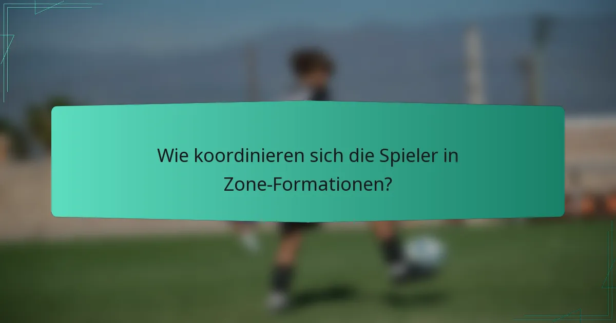Wie koordinieren sich die Spieler in Zone-Formationen?